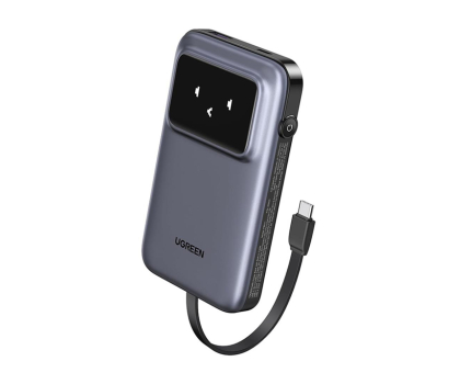 Powerbank UGREEN Powerbank 10000mAh Uno PB511 30W wbudowany kabel USB-C szary 6941876246830
